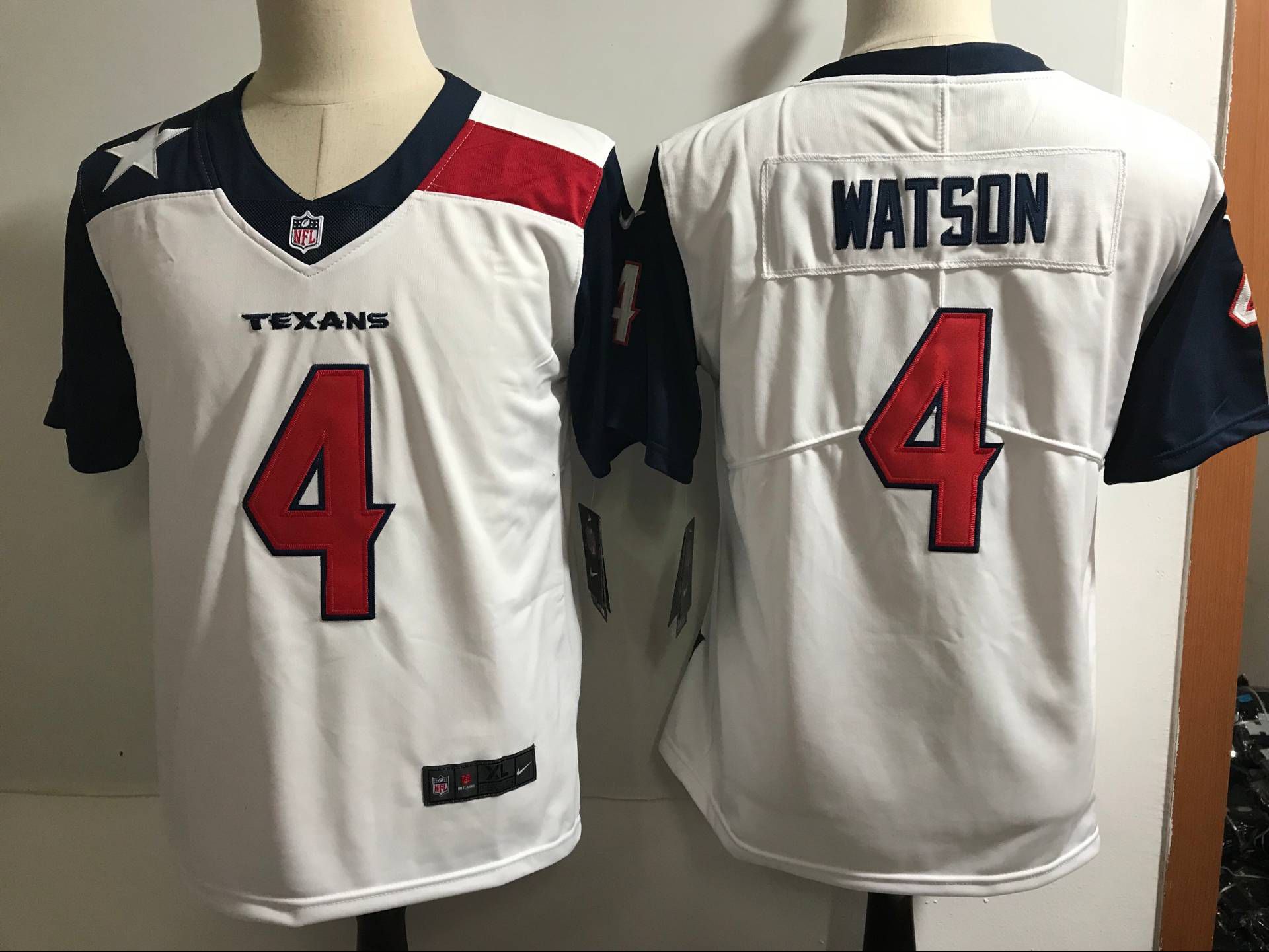 Women Houston Texans #4 Watson White Nike Color Rush Limited NFL Jerseys->women nfl jersey->Women Jersey